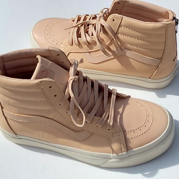 VANS  Sk8 - Hi Reissue Zip DX In Veggie Tan Leather Unisex Sneakers - 12 / 10.5 - Picture 1 of 11